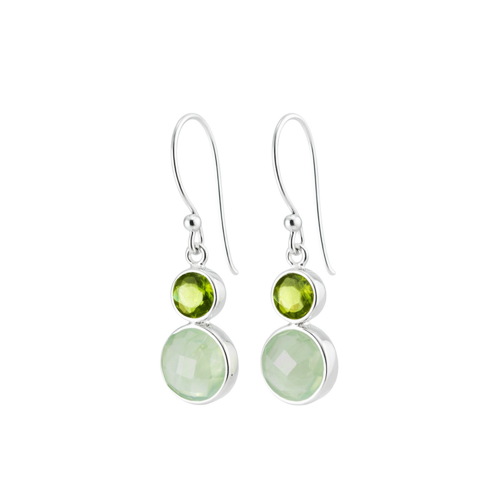 Peridot and prehnite earrings