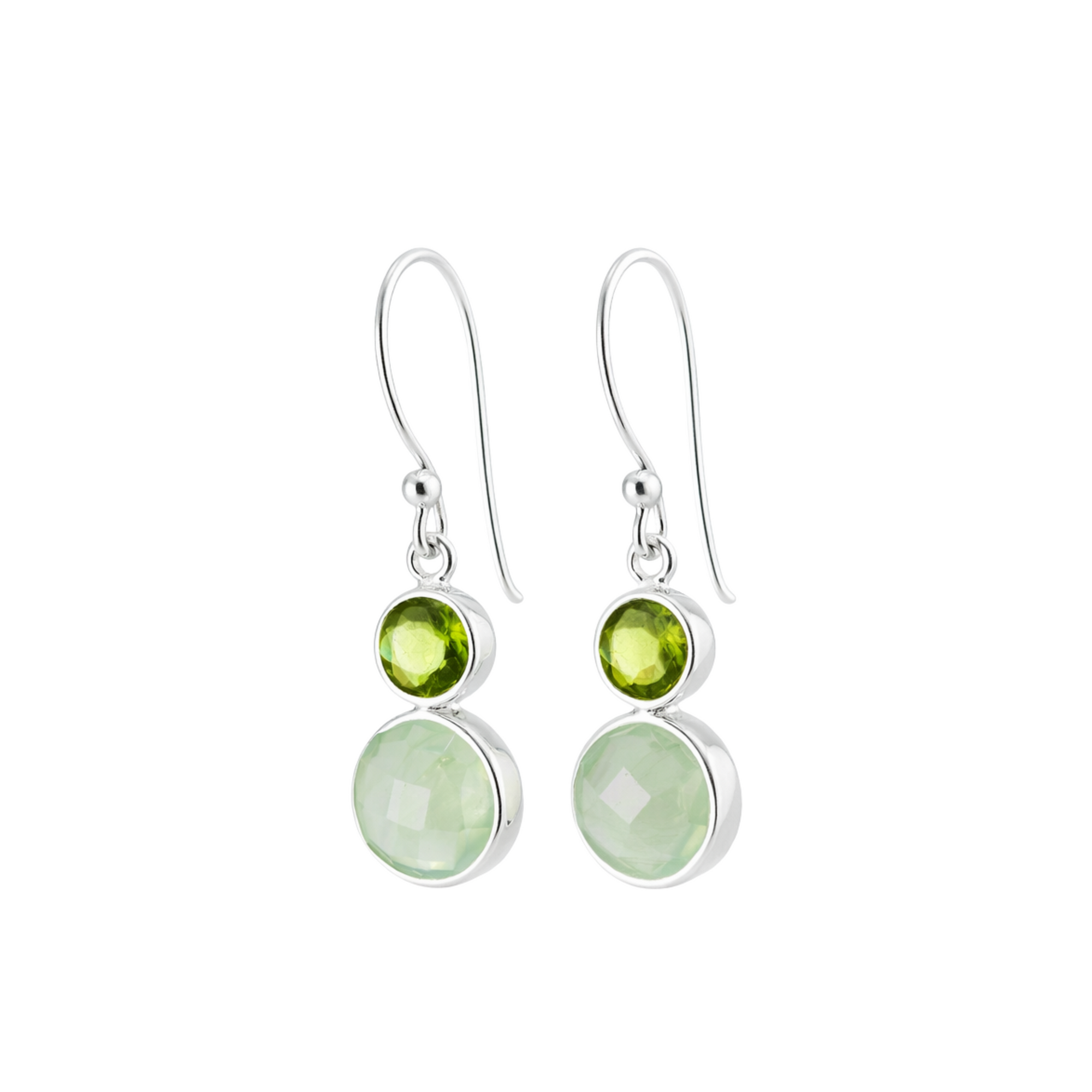 Peridot and prehnite earrings