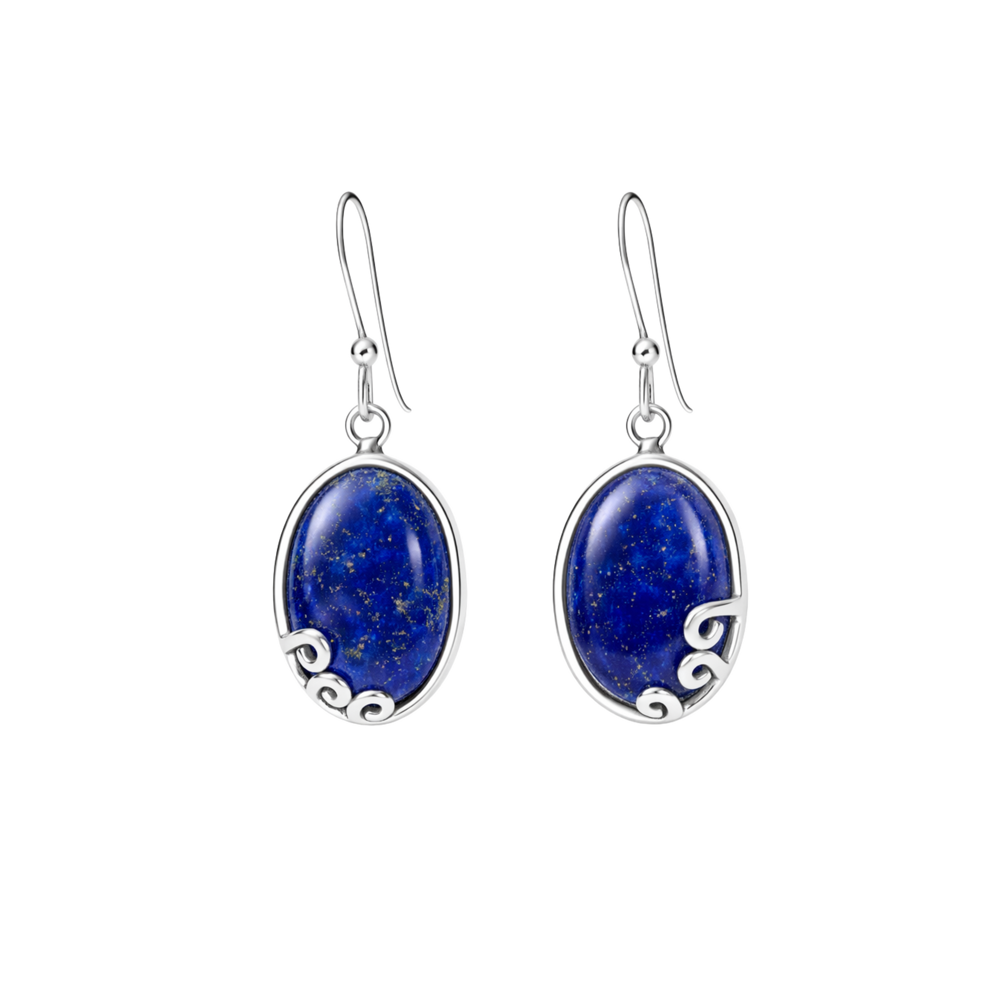 Lapis lazuli oval earrings