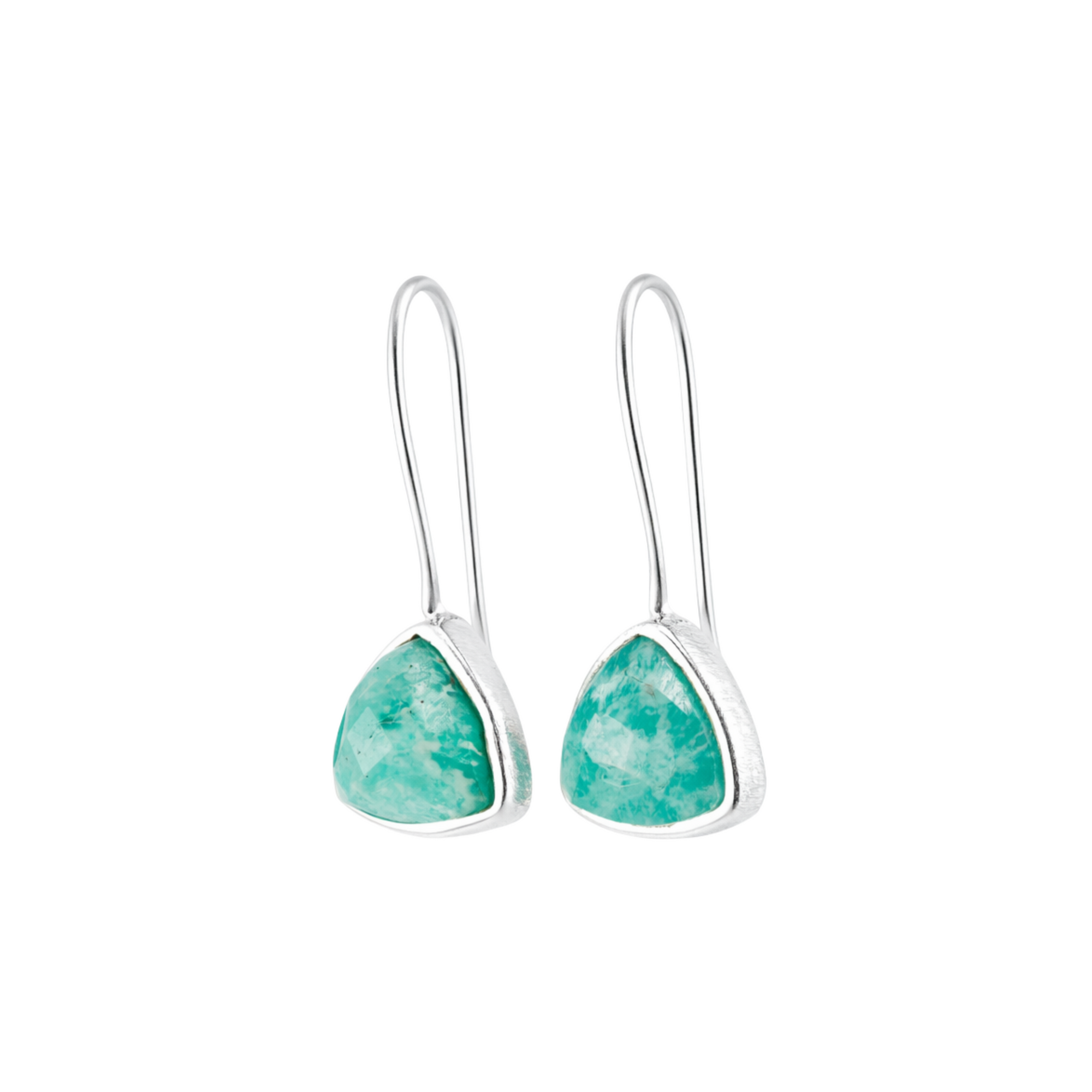 Amazonite trillion earrings