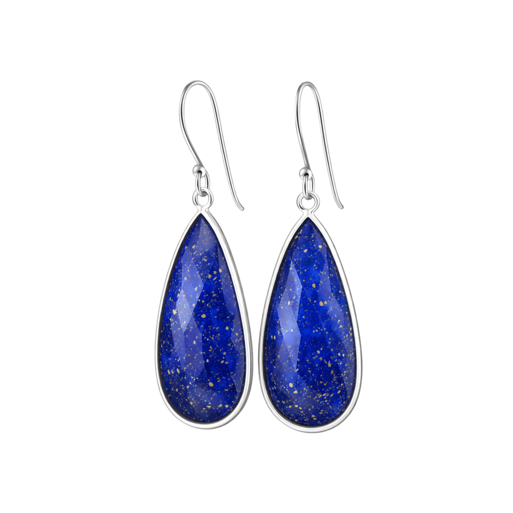 Long lapis lazuli earrings