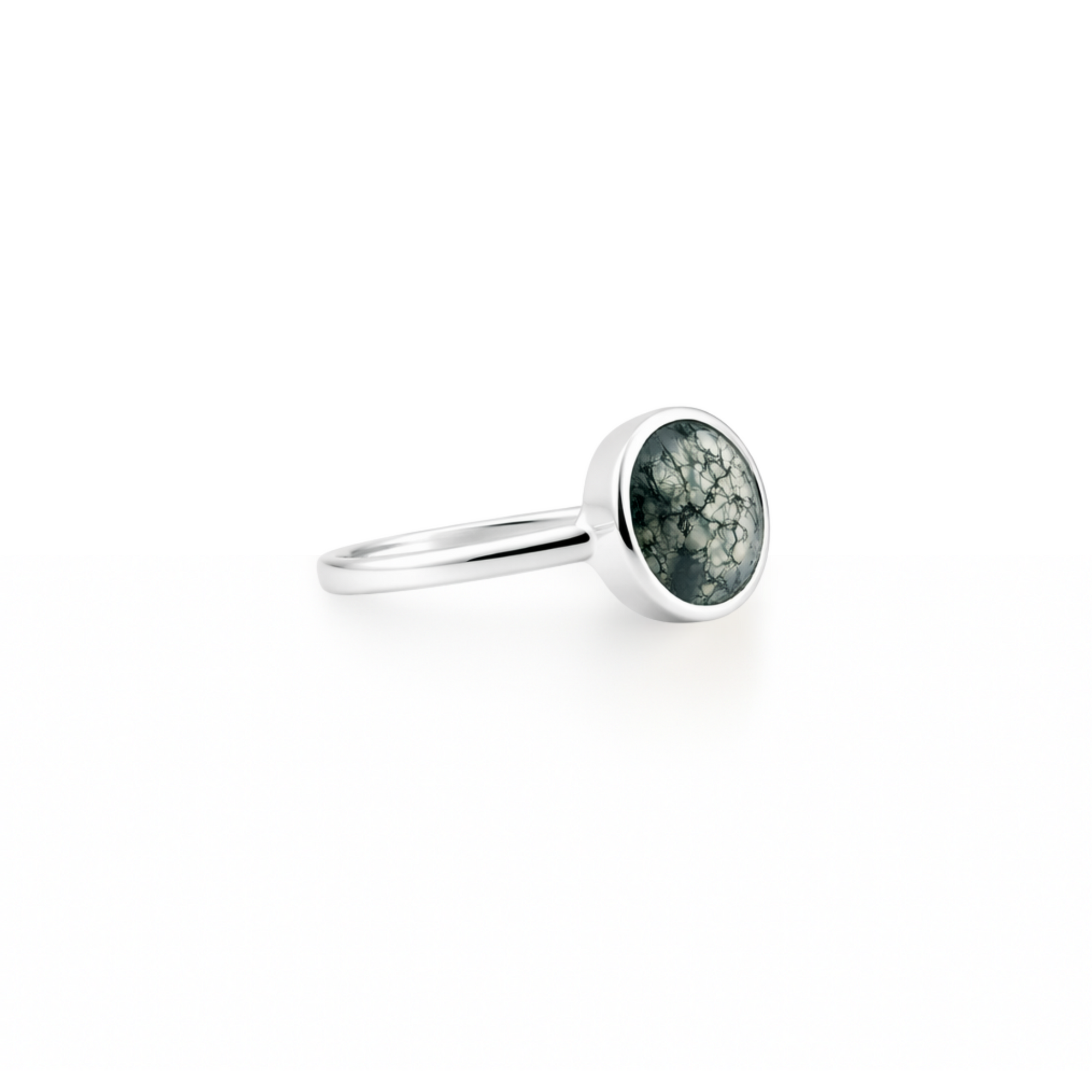 Eternal moss agate ring