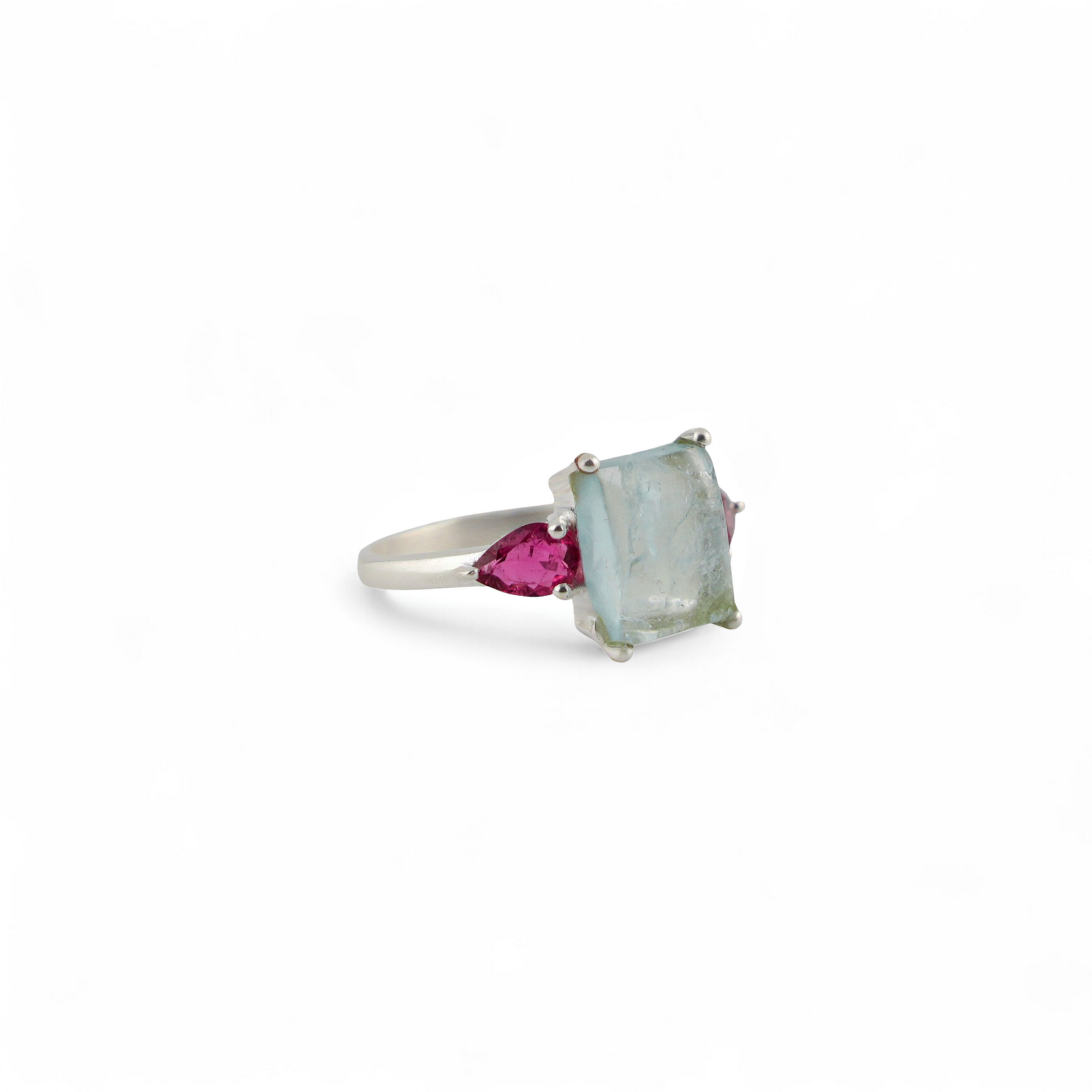 Gaia aquamarine and tourmaline ring