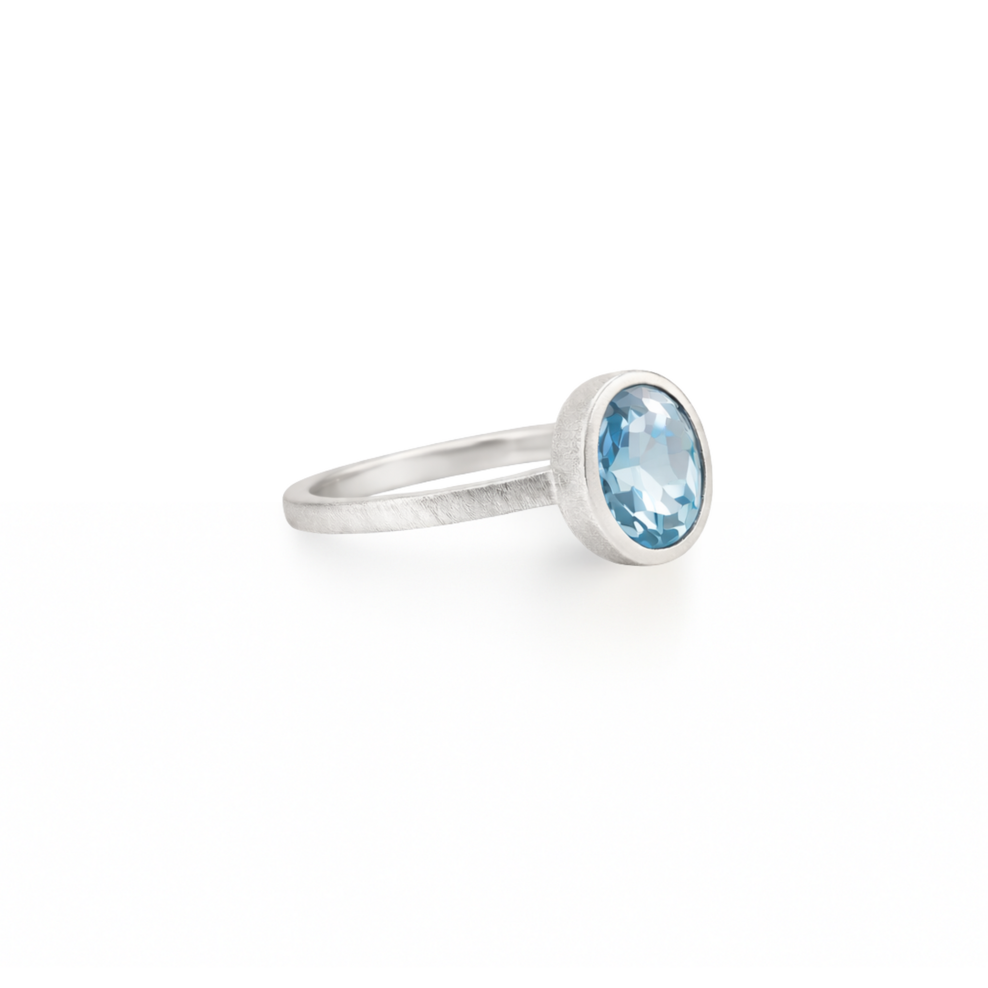 Eternal Blue topaz matte ring