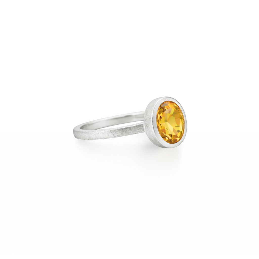 Eternal citrine matte ring