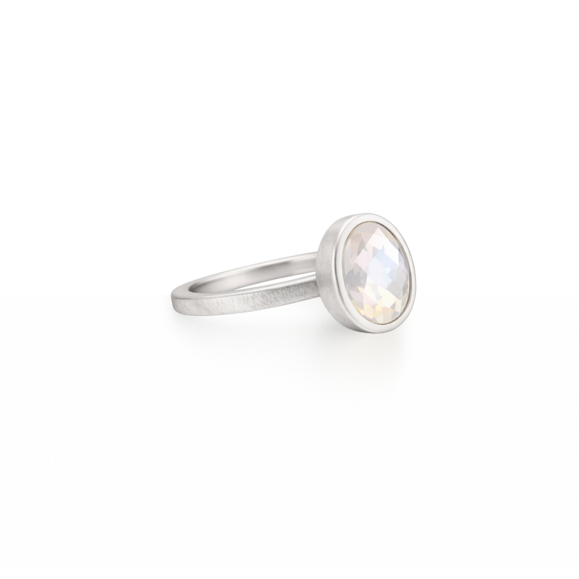 Eternal rainbow moonstone matte ring