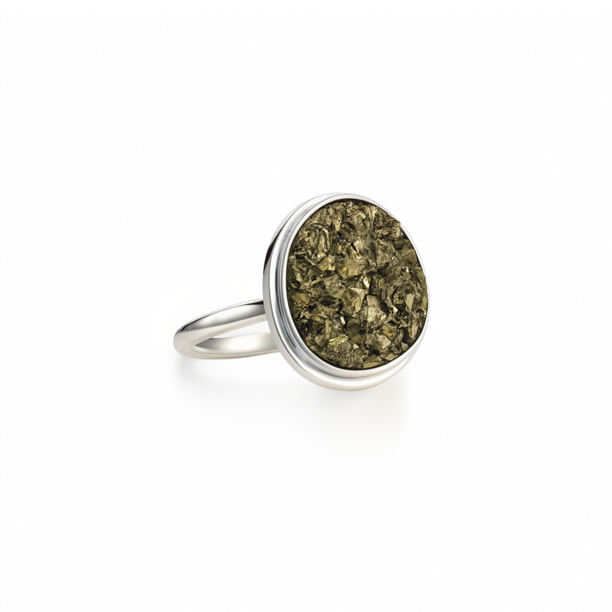 Rough pyrite ring