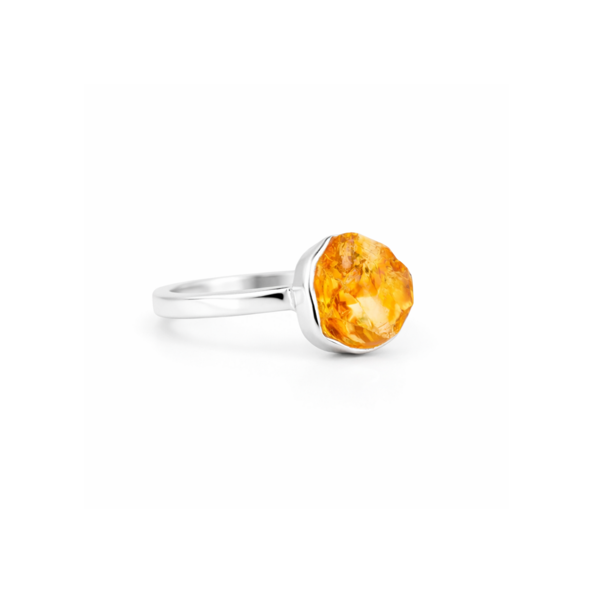 Citrine meteor X sun ring