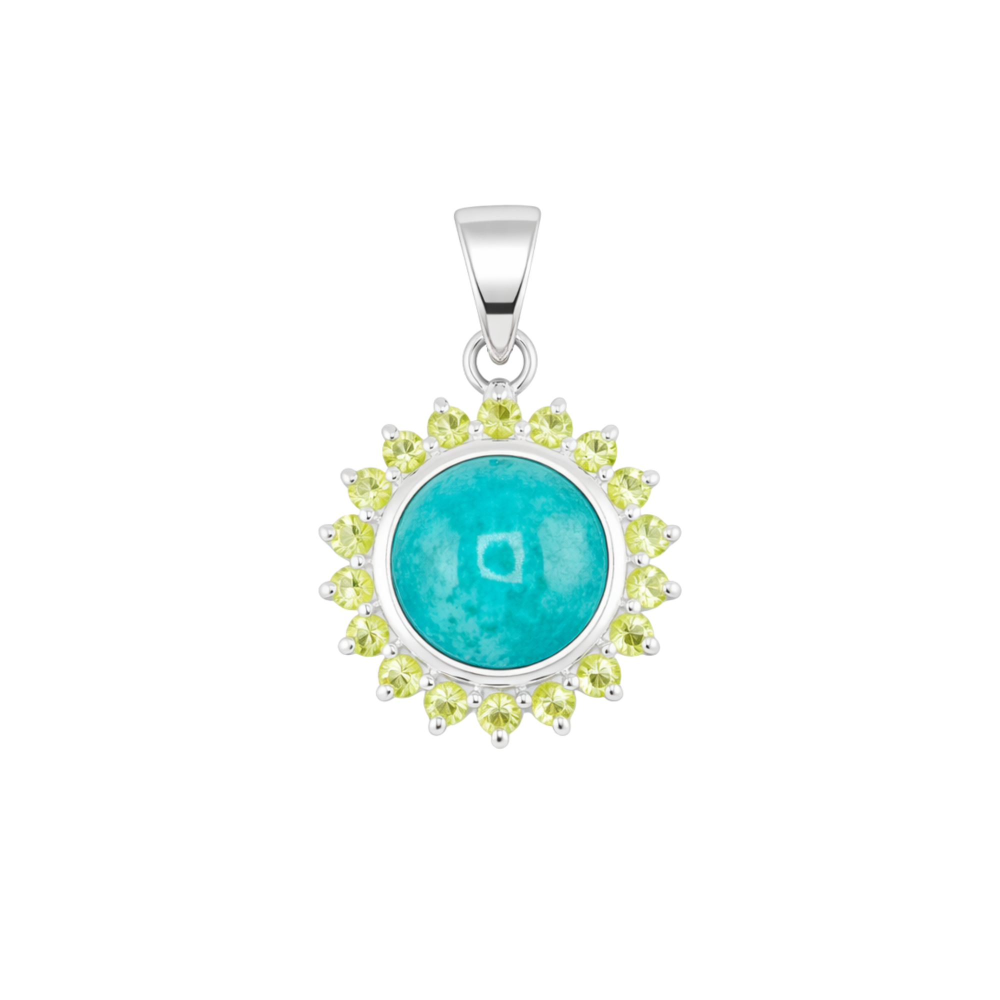 Laxmi turquoise and peridot pendant