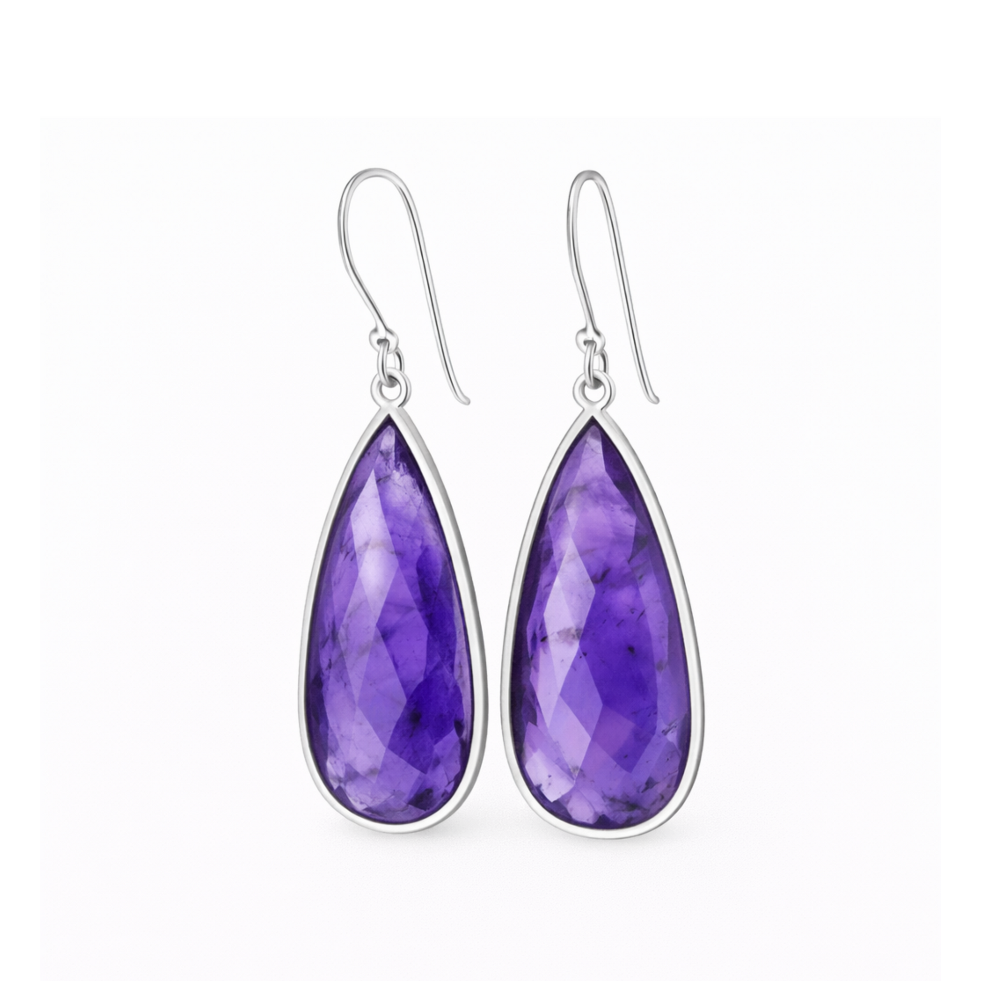 Long amethyst earrings