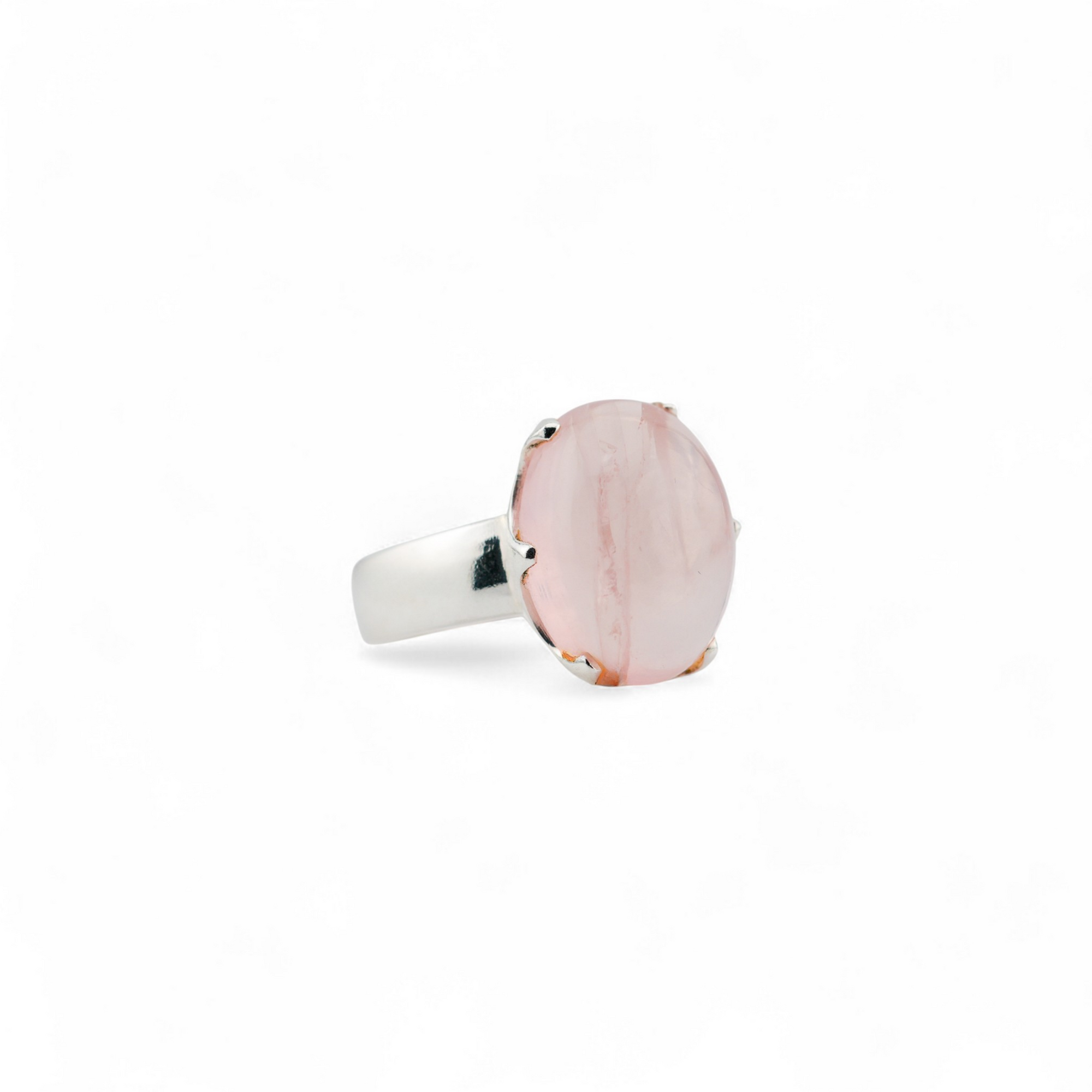 Rose quartz crown ring