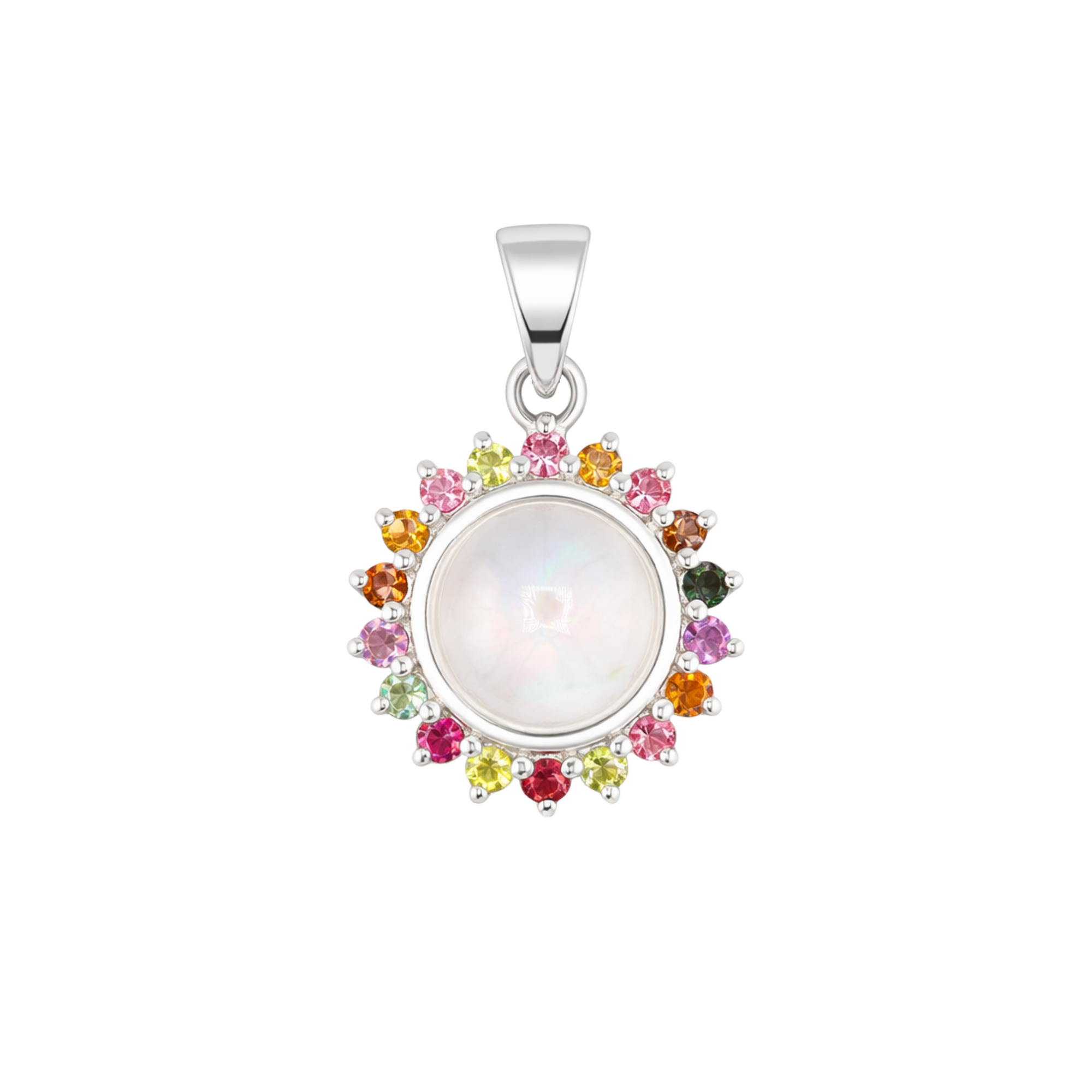 Laxmi moonstone and tourmaline pendant