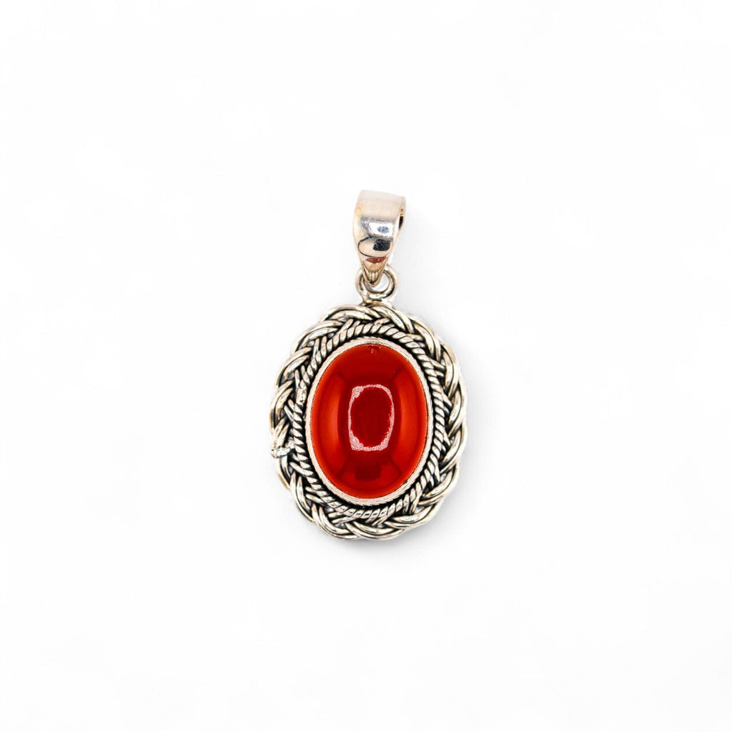 Carnelian braided pendant