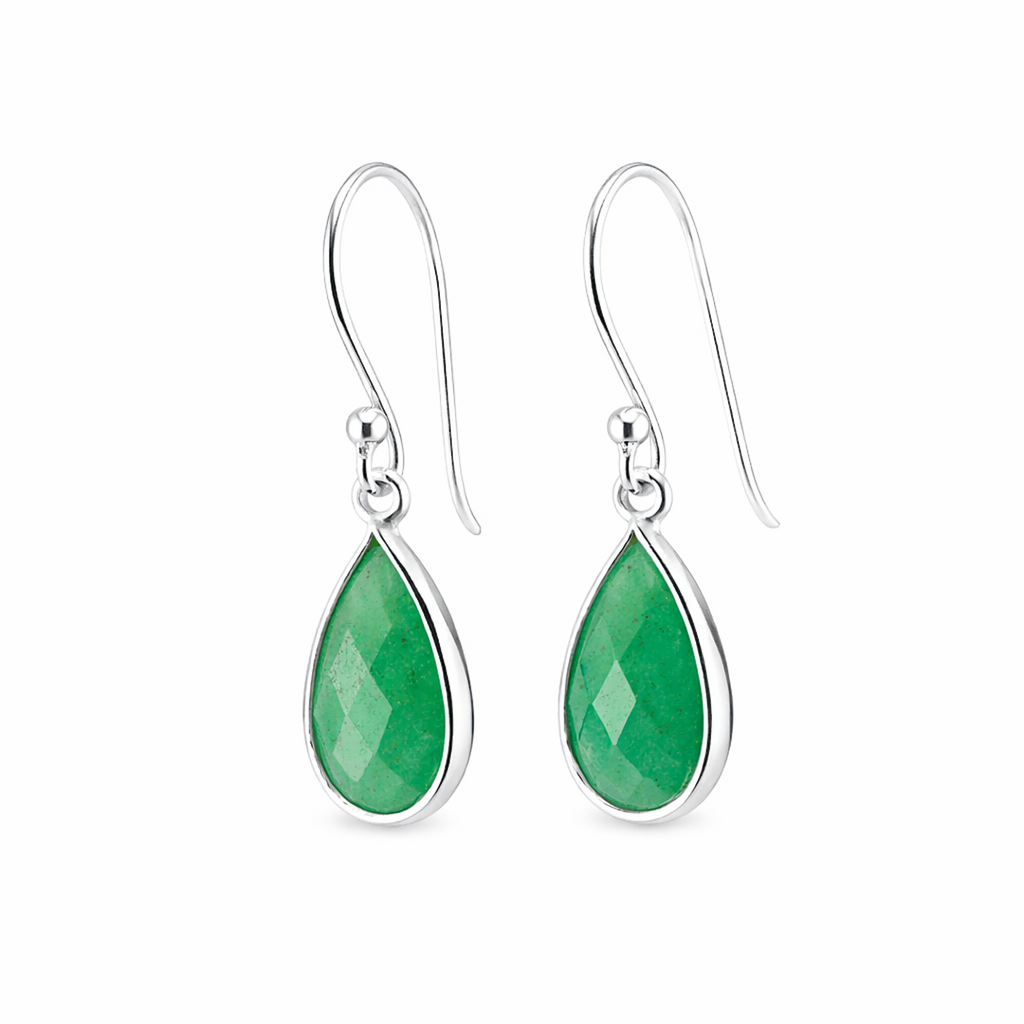 Green aventurine short earrings