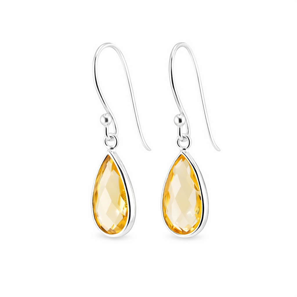 Citrine short earrings