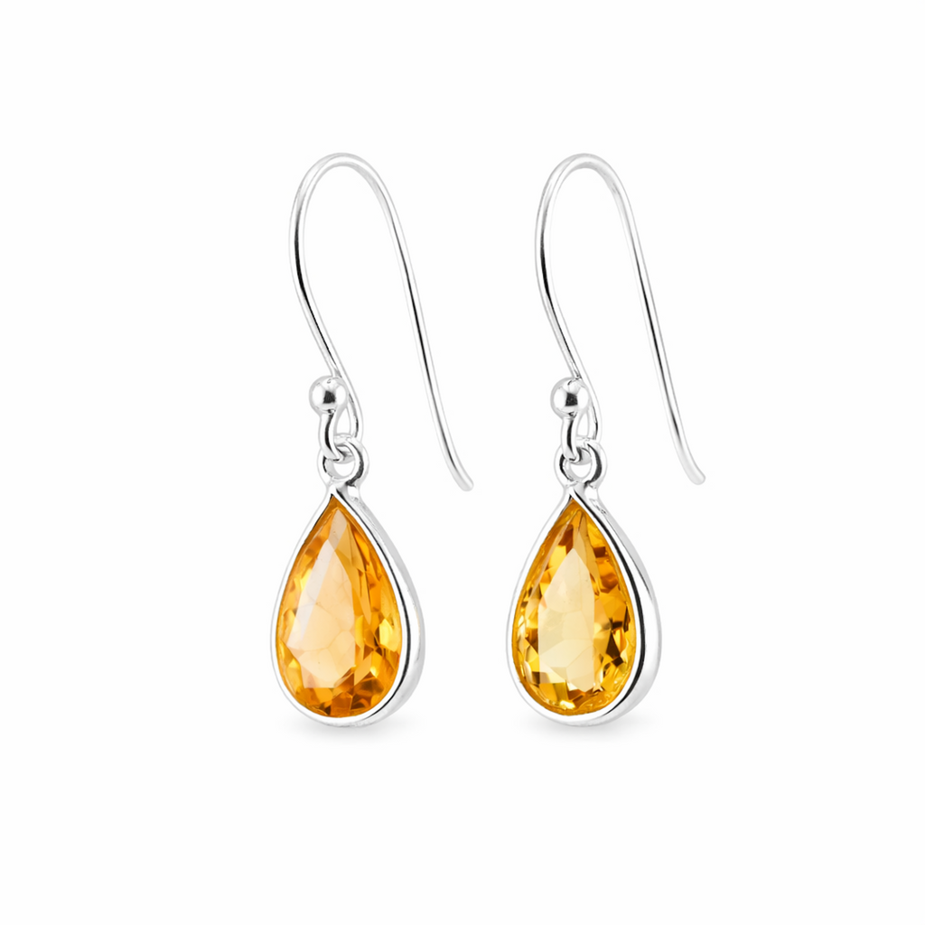 Teardrop citrine earrings