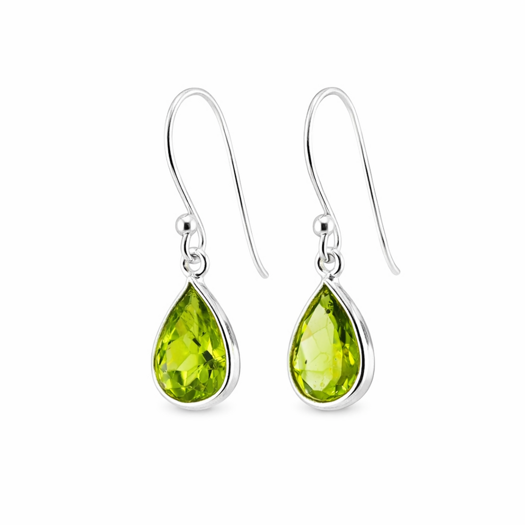 Teardrop peridot earrings