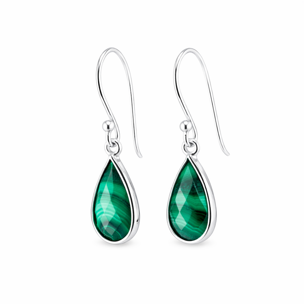 Malachite short earrings