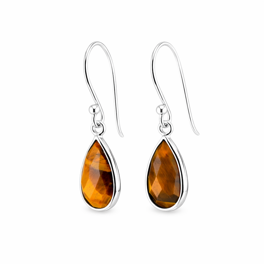 Tiger eye short earrings