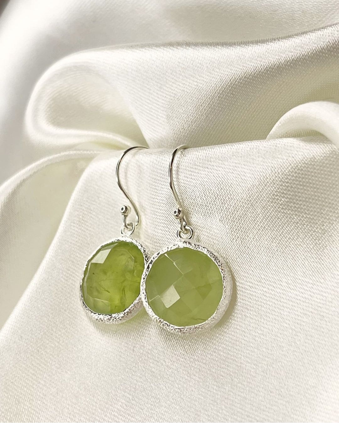 Prehnite earrings