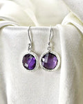 Amethyst celestial round earrings