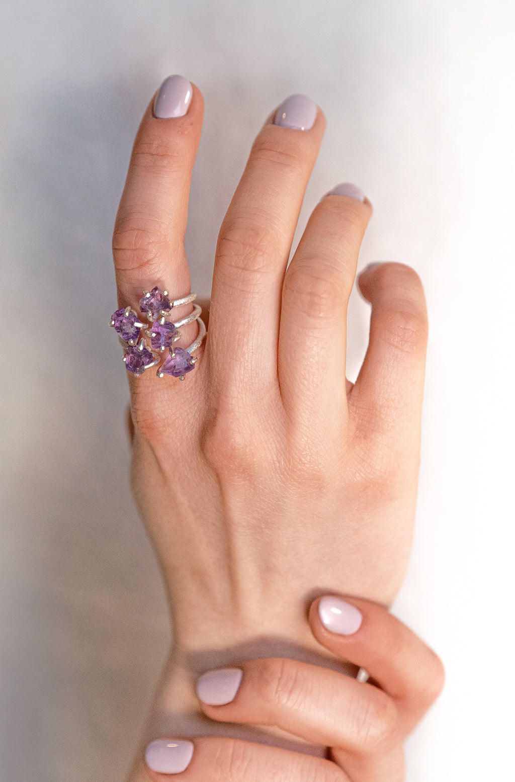 Amethyst asteroid ring