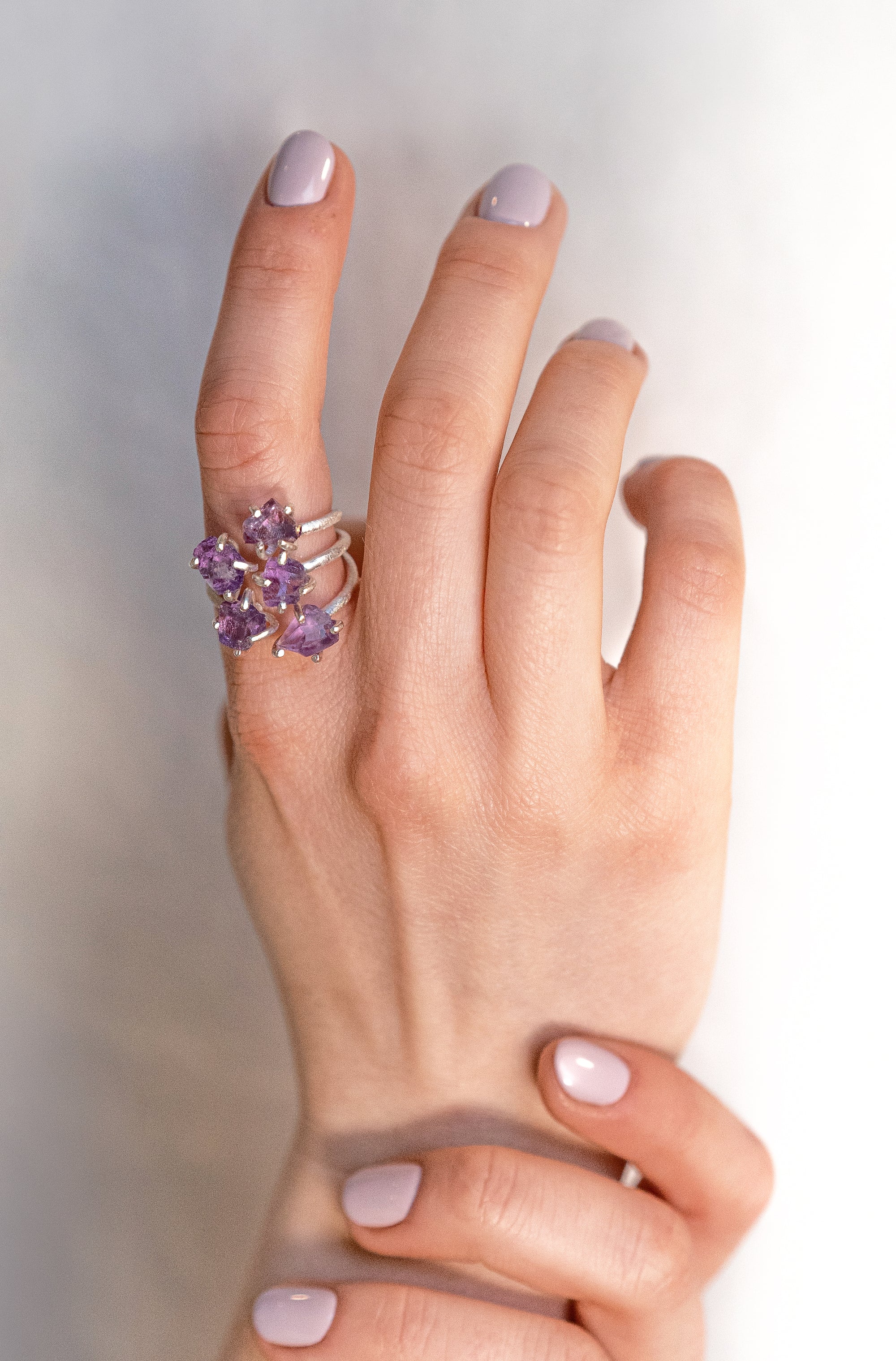 Amethyst asteroid ring