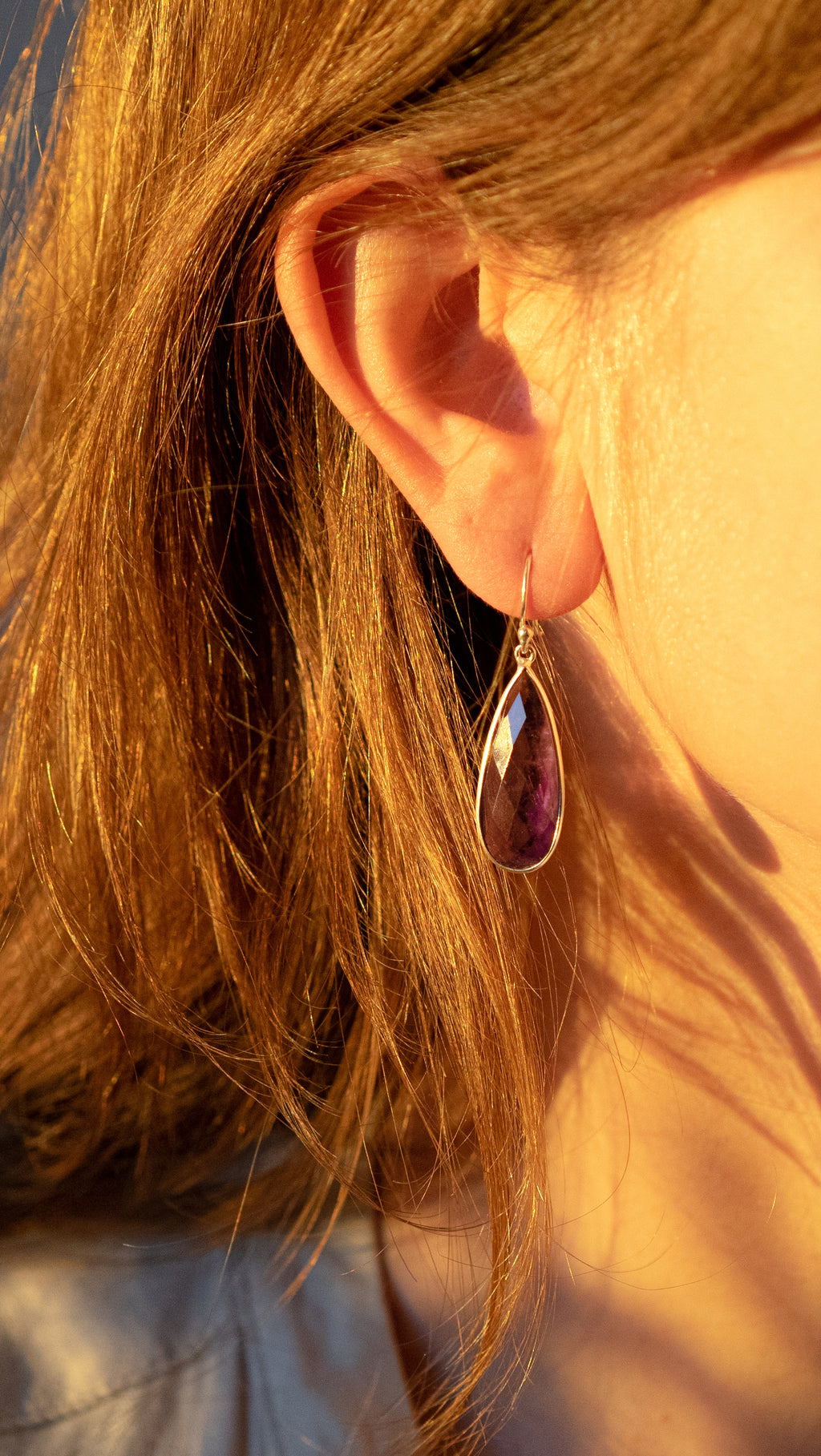 Long amethyst earrings