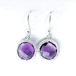 Amethyst celestial round earrings