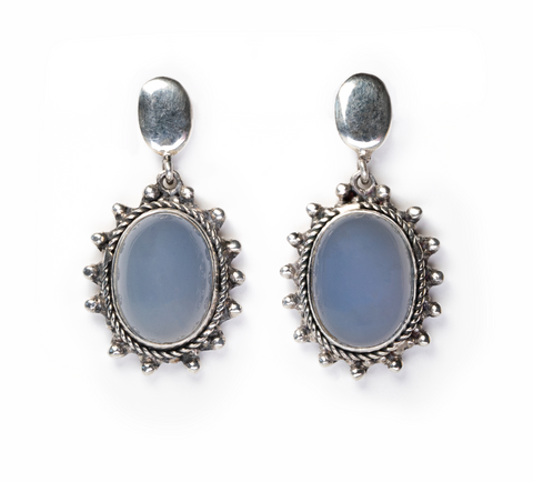 Chalcedony Sun Earrings