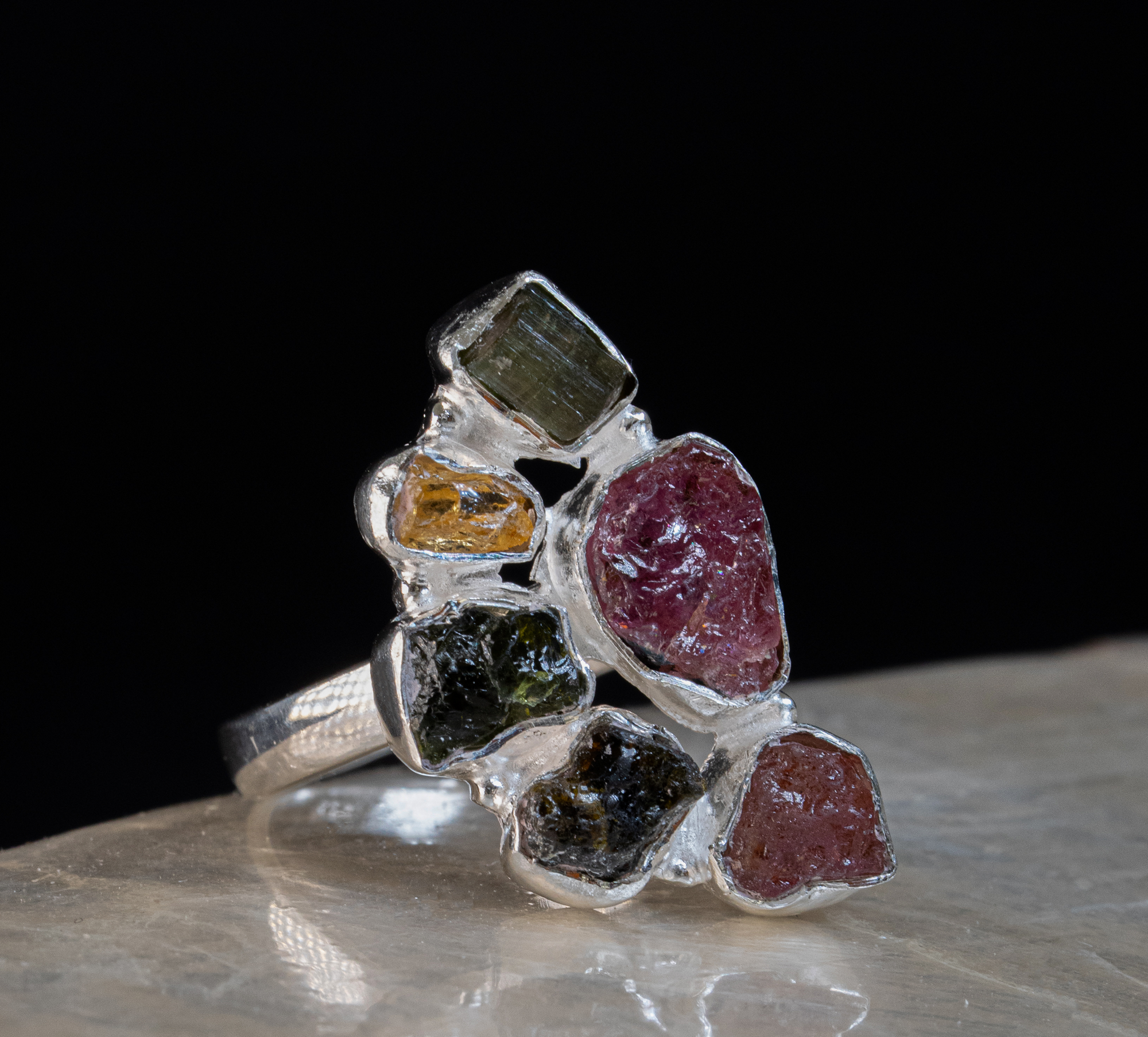 Giraffe tourmaline ring